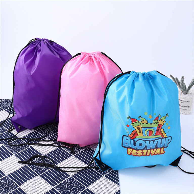 Custom Nylon Drawstring Backpack Bag for Students