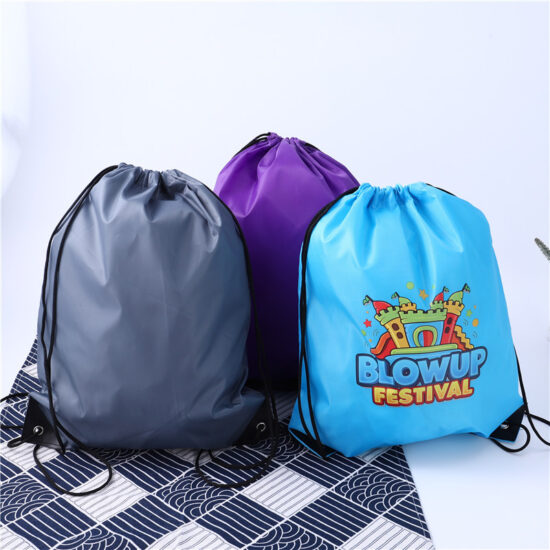 Custom Nylon Drawstring Backpack Bag for Students