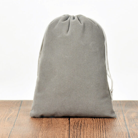  Gray velvet drawstring pouch for jewelry and electronics

