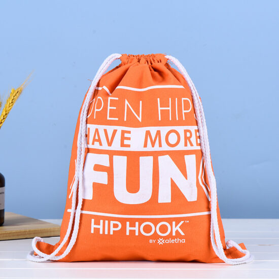 Heavy Cotton Canvas Drawstring Backpack for Gym and School