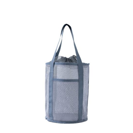 Lightweight Japan-Korea style mesh drawstring tote for travel and toiletries