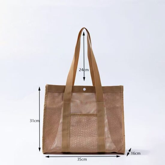 Lightweight Japan-Korea style mesh drawstring tote for travel and toiletries