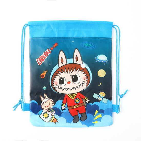 Labubu Non-Woven Drawstring Backpack for Kids and Toy Storage
