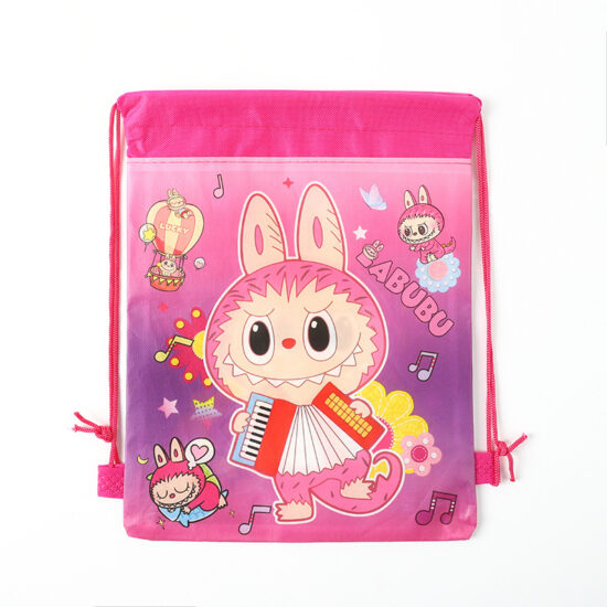 Labubu Non-Woven Drawstring Backpack for Kids and Toy Storage