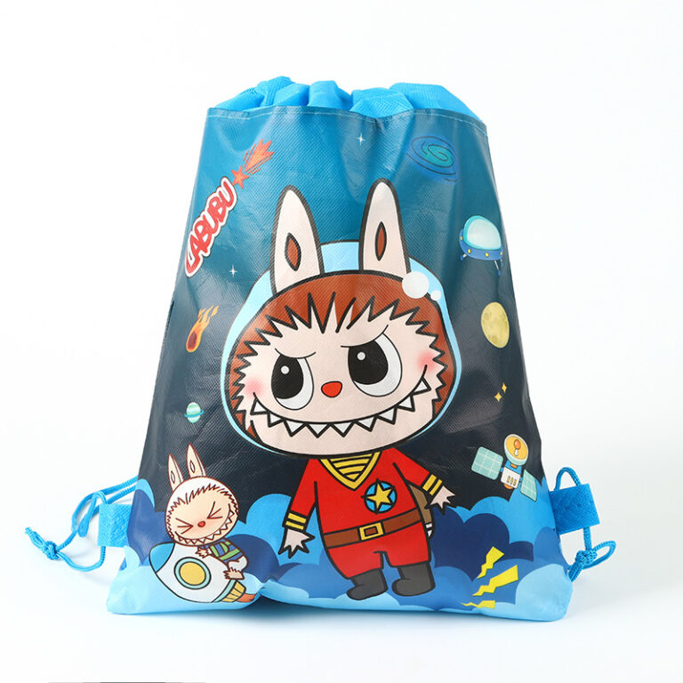 Labubu Non-Woven Drawstring Backpack for Kids and Toy Storage