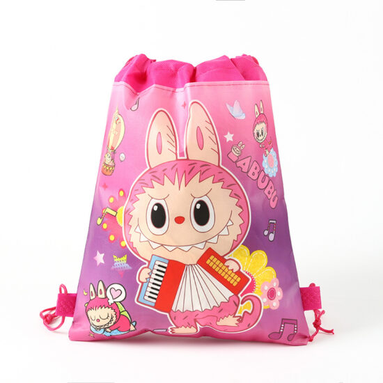 Labubu Non-Woven Drawstring Backpack for Kids and Toy Storage