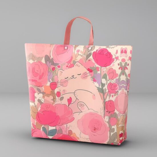 Laminated non-woven storage bag with snap button for quilts and blankets