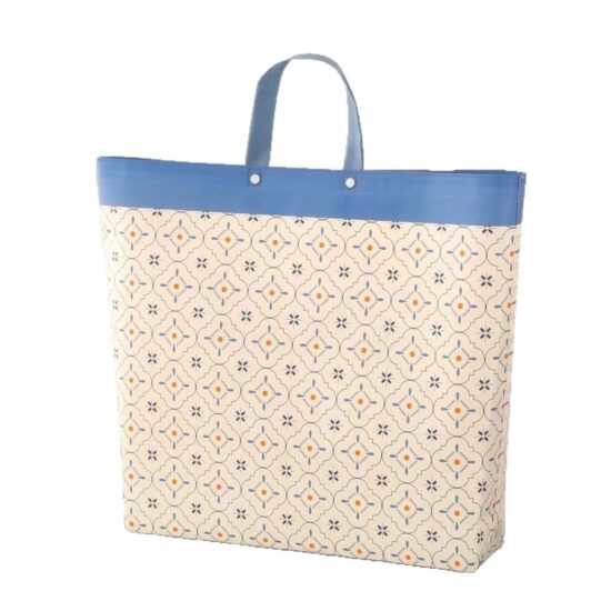 Laminated non-woven storage bag with snap button for quilts and blankets