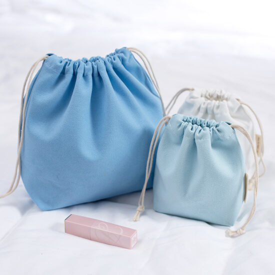 Large White Canvas Drawstring Storage Bag – Cotton Inner Pouch

