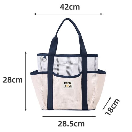 Large mesh beach travel bag with shoulder strap for swimming