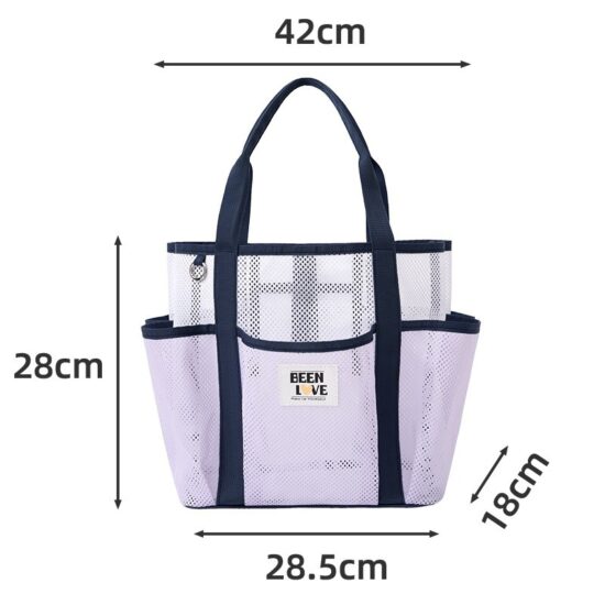 Large mesh beach travel bag with shoulder strap for swimming