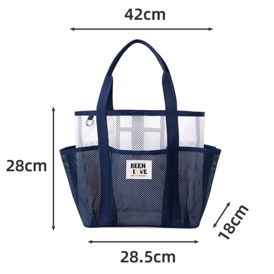 Large mesh beach travel bag with shoulder strap for swimming