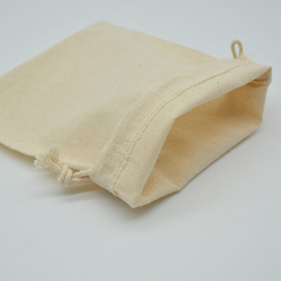  Large White Cotton Drawstring Bag for Herbs, Spices, or Tea