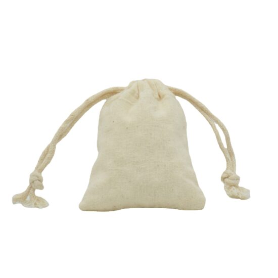  Large White Cotton Drawstring Bag for Herbs, Spices, or Tea