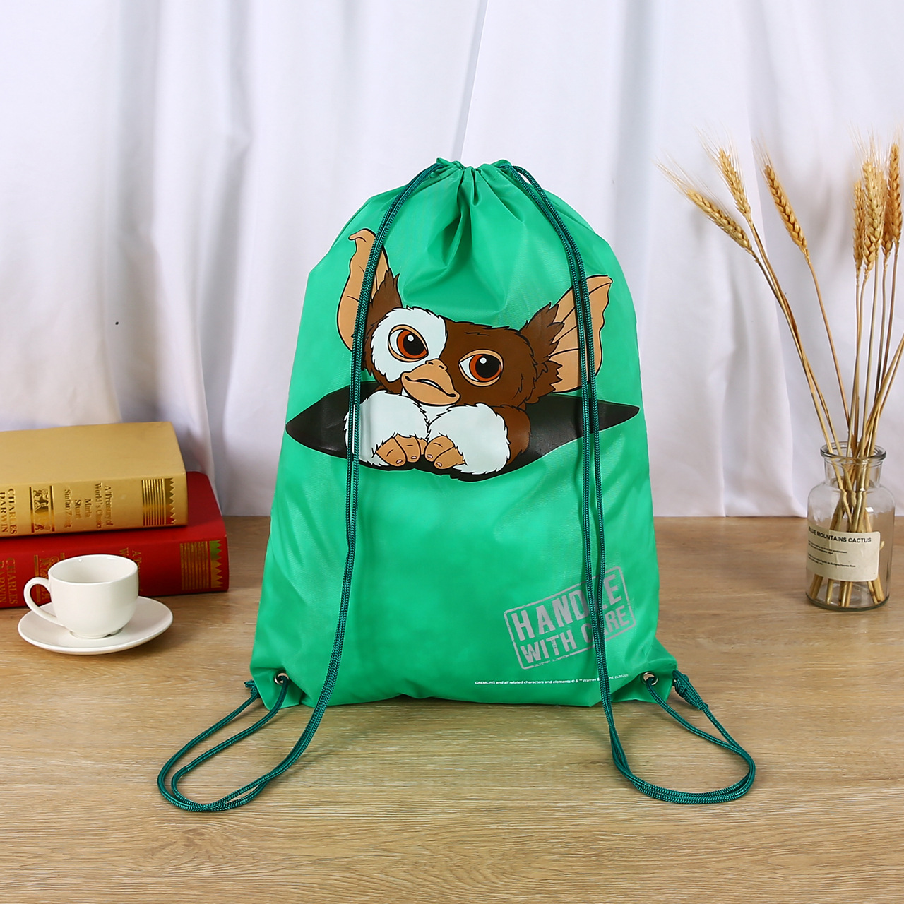Marathon polyester drawstring sports bag for events and promotional use