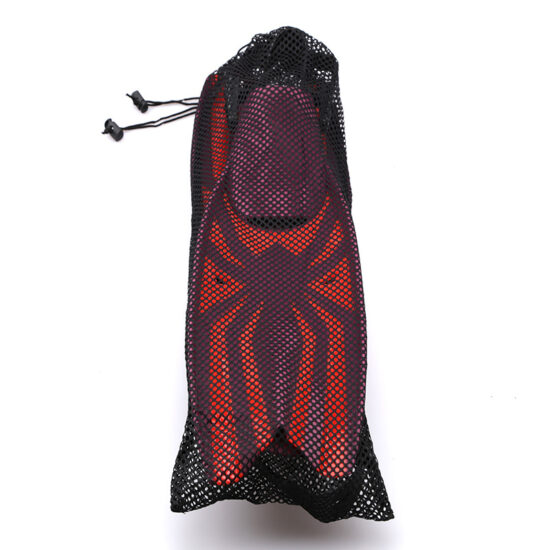 Nylon mesh drawstring storage bag for swim fins or diving flippers