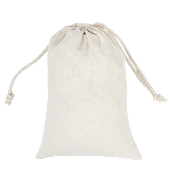 Natural Cotton Drawstring Pouch for Jewelry and Grains