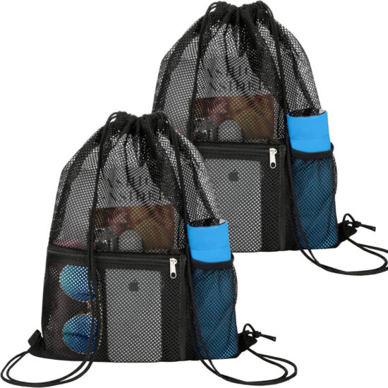  Natural mesh drawstring backpack for beach, gym, or daily essentials
