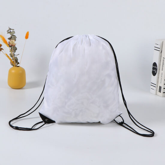 Custom logo polyester drawstring bag for marathon and sports event use