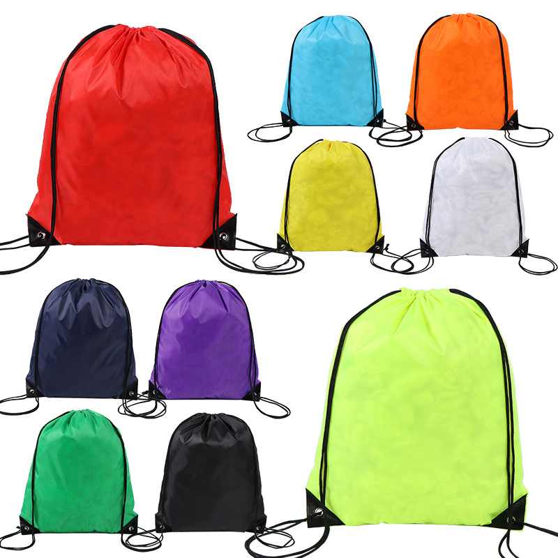 Custom logo polyester drawstring bag for marathon and sports event use