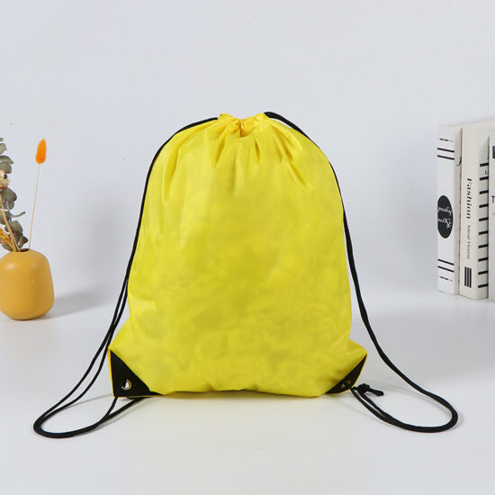 Custom logo polyester drawstring bag for marathon and sports event use