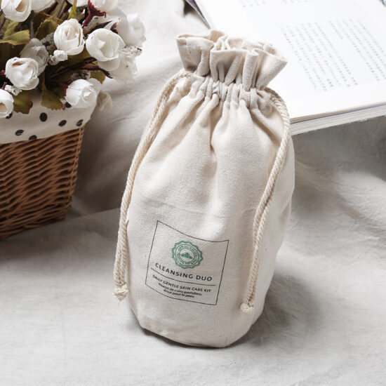 Portable Cotton Travel Drawstring Pouch Dust Bag
