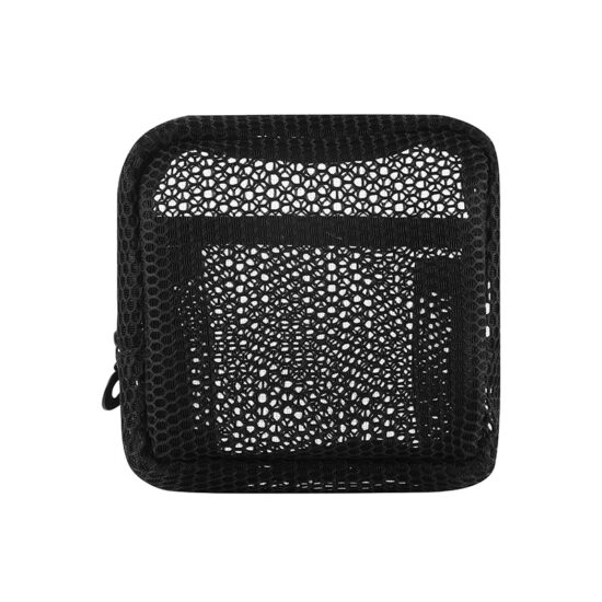 Portable mesh cosmetic pouch for lipsticks, sanitary pads, and daily essentials

