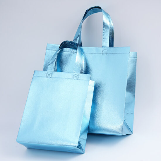 Non-woven plush doll storage bag with drawstring and handles