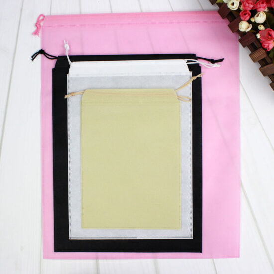 Custom Logo Non-Woven Dustproof Drawstring Bag for Clothes or Shoes