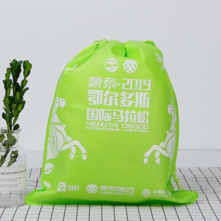 Custom Logo Printed Non-Woven Drawstring Backpack Bag