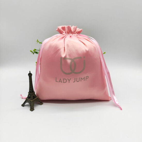 Silk-like satin drawstring pouches for jewelry and cosmetics storage