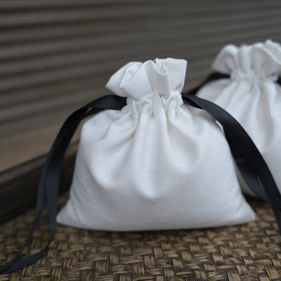  Small Cotton Canvas Drawstring Gift Pouch with Custom Logo