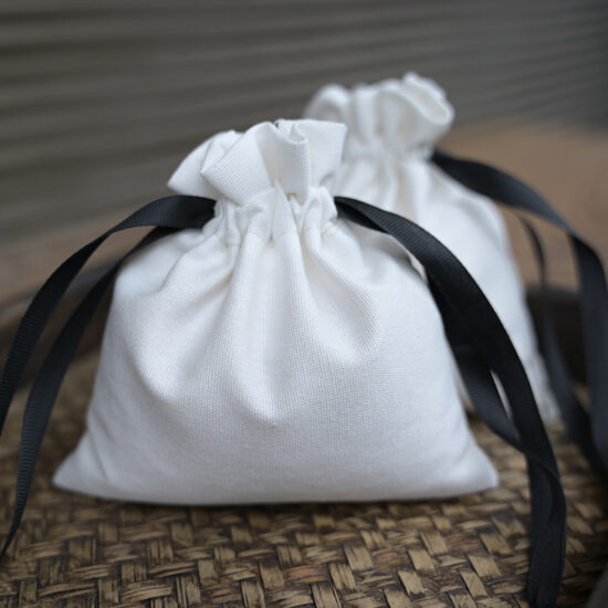  Small Cotton Canvas Drawstring Gift Pouch with Custom Logo