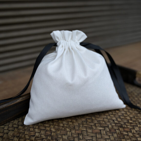  Small Cotton Canvas Drawstring Gift Pouch with Custom Logo