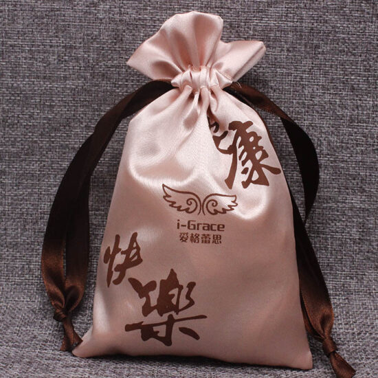 Gray velvet drawstring pouch for bracelet and jewelry storage