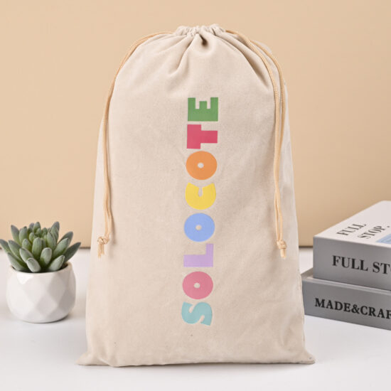 Velvet drawstring pouch for jewelry, cup, and gift packaging