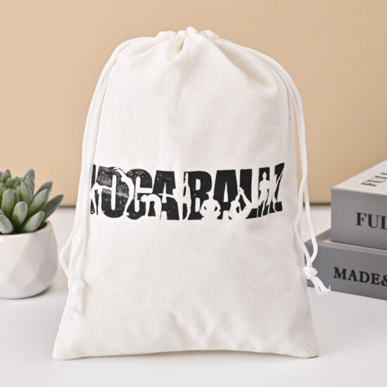 Velvet drawstring pouch for jewelry, cup, and gift packaging