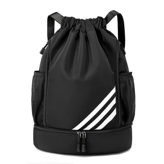 Wet-dry separation drawstring sports backpack for gym and travel