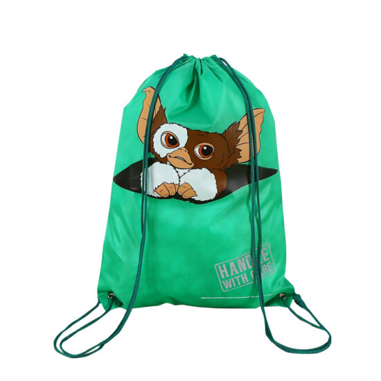 Fashionable nylon drawstring backpack with custom print design