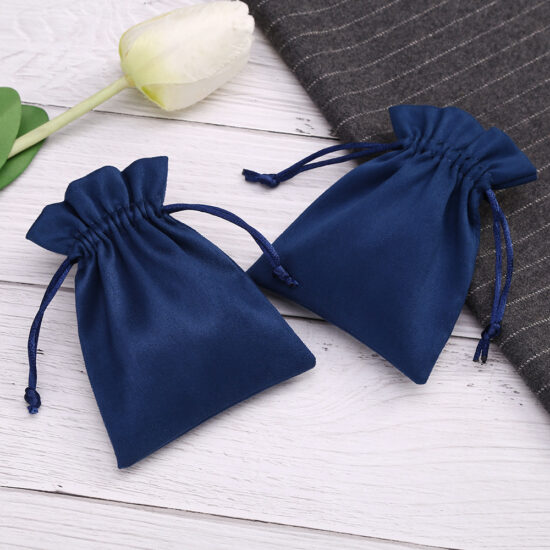 Suede drawstring pouch for jewelry and gift packaging