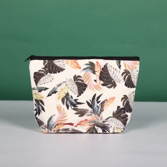 Custom canvas pencil pouch with zipper for student or cosmetic storage