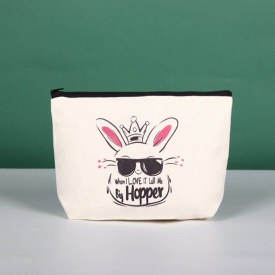 Custom canvas pencil pouch with zipper for student or cosmetic storage