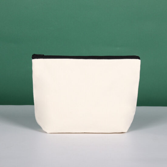 Custom canvas pencil pouch with zipper for student or cosmetic storage