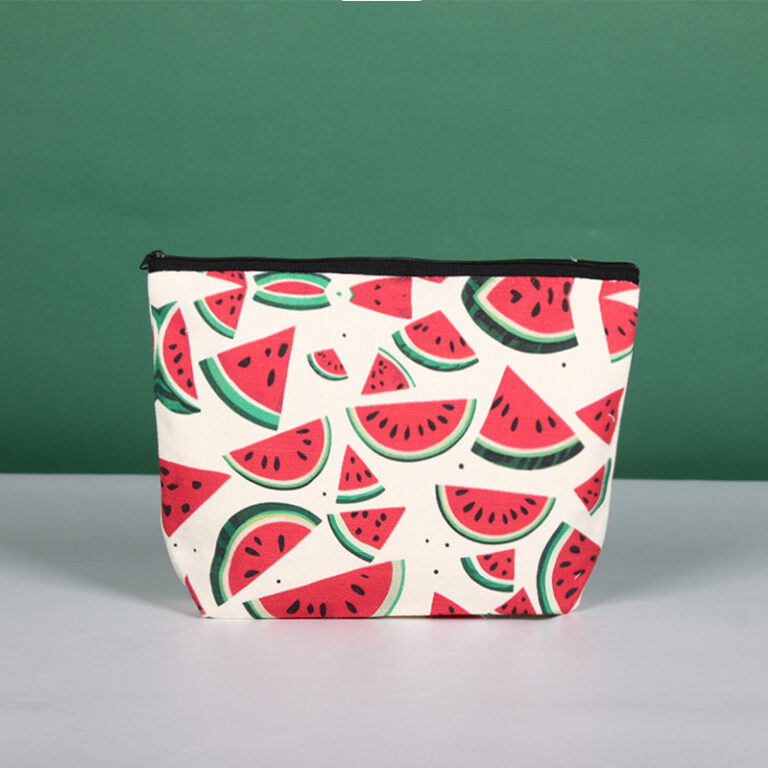 Custom canvas pencil pouch with zipper for student or cosmetic storage