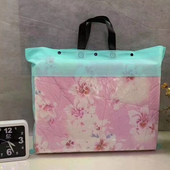 Translucent non-woven quilt storage bag with handle