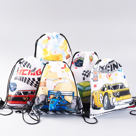 Transparent plastic drawstring bag for clothes and shoes packaging