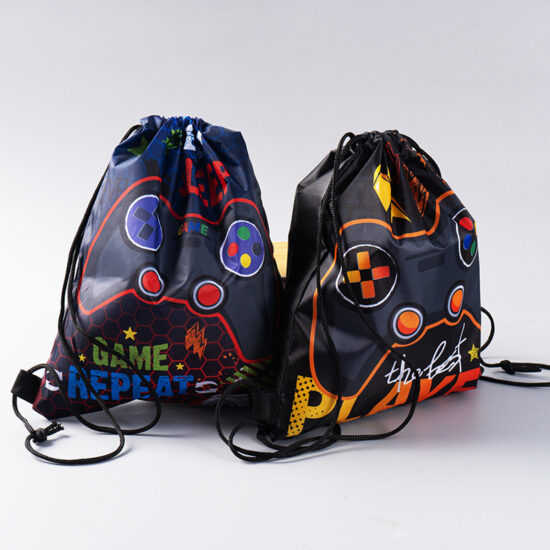 Transparent plastic drawstring bag for clothes and shoes packaging