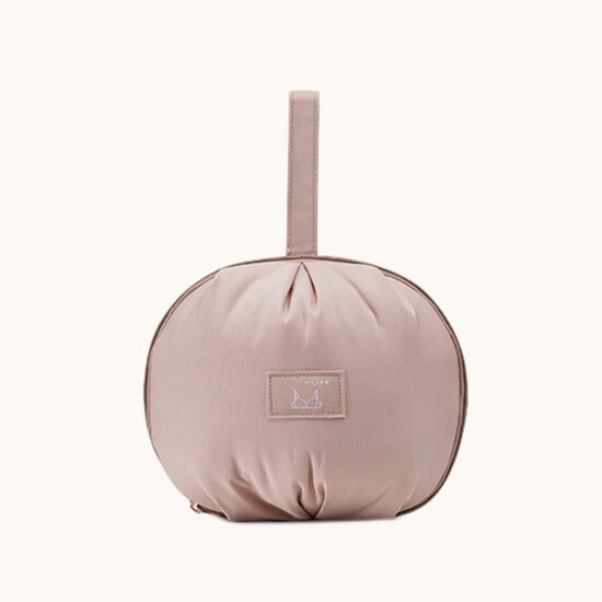 Travel lingerie storage pouch with bra and underwear compartments