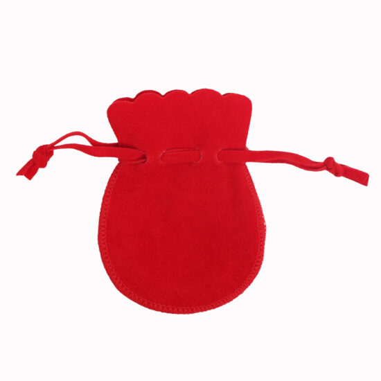 Velvet wine bottle pouch with drawstring and customizable logo