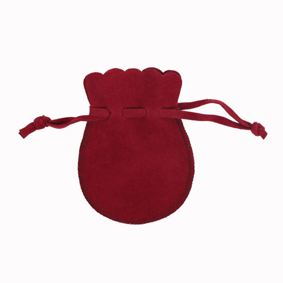 Velvet wine bottle pouch with drawstring and customizable logo